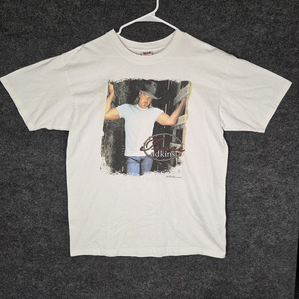 Vintage 2004 Trace Adkins Tour T Shirt Mens Large White Country Music Anvil Tee